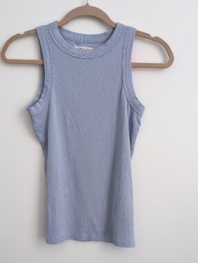 Madewell Ribbed Scoop Neck Brightside Tank Size Xxs Blue